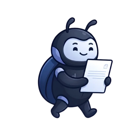 Beetl mascot carefully carrying company knowledge